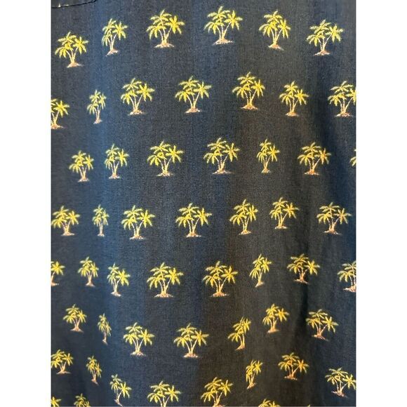 TORI RICHARD Hawaiian Palm Trees Print Short Sleeve Button Shirt Size Large Pock - Picture 6 of 6
